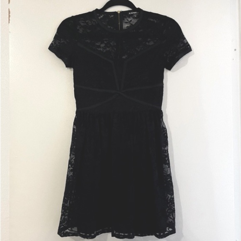 Size XS black lace mini dress from Express